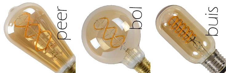 Vintage LED lichtbronnen; de modellen Sfeer in huis met warm licht